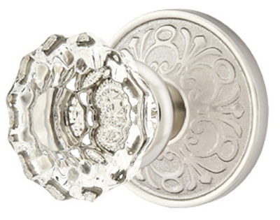 ##Antique Hardware## Emtek Crystal Astoria Door Knob Set With Lancaster Rosette (Several Finishes Available)