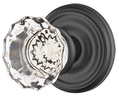 ##Antique Hardware## Crystal Astoria Door Knob Set With Regular Rosette (Several Finish Options)