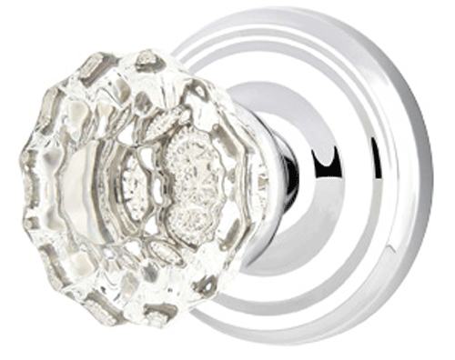 ##Antique Hardware## Crystal Astoria Door Knob Set With Regular Rosette (Several Finish Options)