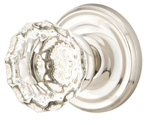 ##Antique Hardware## Crystal Astoria Door Knob Set With Regular Rosette (Several Finish Options)