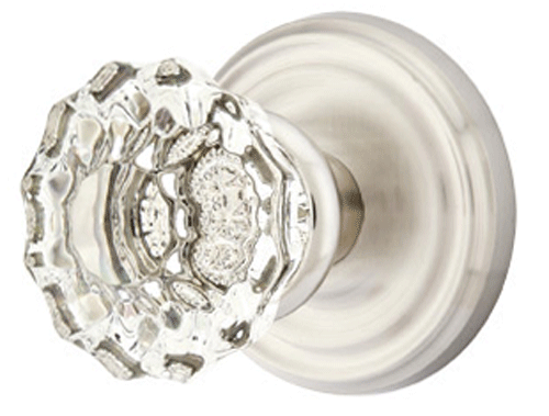 ##Antique Hardware## Crystal Astoria Door Knob Set With Regular Rosette (Several Finish Options)