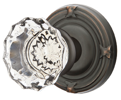 ##Antique Hardware## Emtek Crystal Astoria Door Knob Set With Ribbon & Reed Rosette (Several Finish Options)