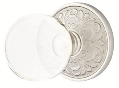 ##Antique Hardware## Crystal Bristol Door Knob Set With Lancaster Rosette (Several Finish Options)