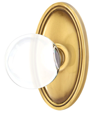 ##Antique Hardware## Crystal Bristol Door Knob Set With Oval Rosette (Several Finish Options)