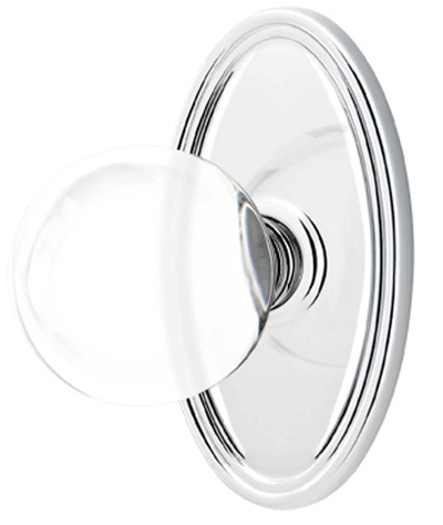 ##Antique Hardware## Crystal Bristol Door Knob Set With Oval Rosette (Several Finish Options)