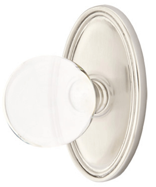 ##Antique Hardware## Crystal Bristol Door Knob Set With Oval Rosette (Several Finish Options)