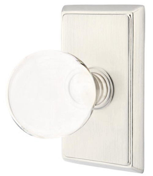 ##Antique Hardware## Crystal Bristol Door Knob Set With Rectangular Rosette (Severl Finish Options)