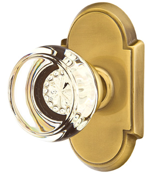 ##Antique Hardware## Crystal Georgetown Door Knob Set With # 8 Rosette (Several Finish Options)