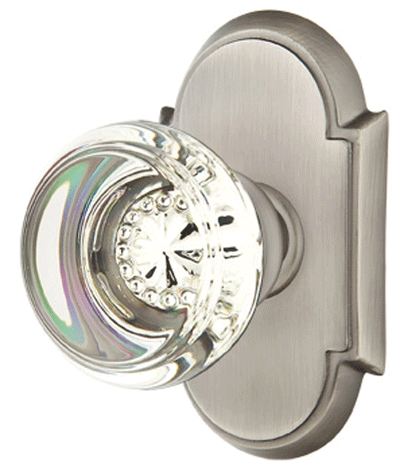 ##Antique Hardware## Crystal Georgetown Door Knob Set With # 8 Rosette (Several Finish Options)