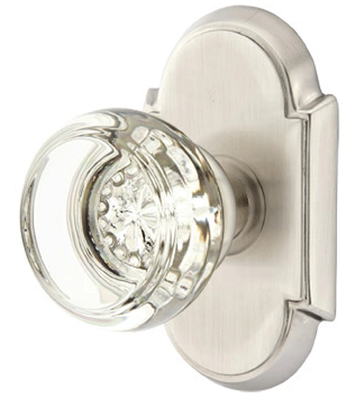 ##Antique Hardware## Crystal Georgetown Door Knob Set With # 8 Rosette (Several Finish Options)