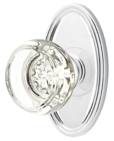 ##Antique Hardware## Emtek Crystal Georgetown Door Knob Set With Oval Rosette (Several Finishes Available)