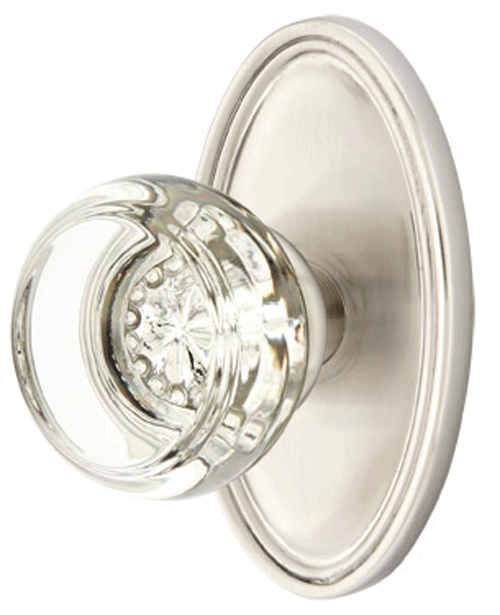 ##Antique Hardware## Emtek Crystal Georgetown Door Knob Set With Oval Rosette (Several Finishes Available)