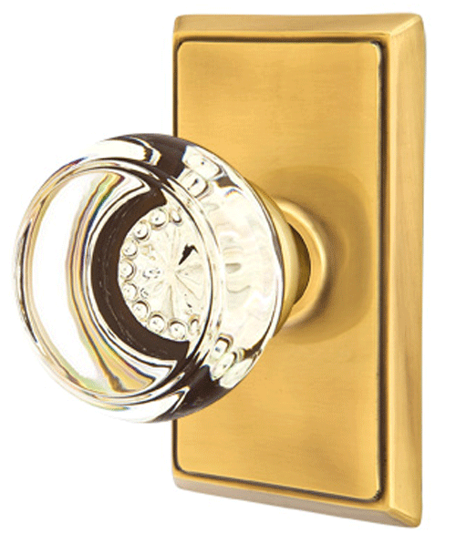 ##Antique Hardware## Crystal Georgetown Door Knob Set With Rectangular Rosette (Several Finish Options)