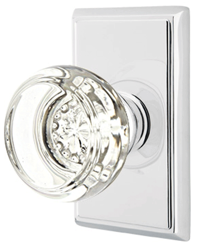 ##Antique Hardware## Crystal Georgetown Door Knob Set With Rectangular Rosette (Several Finish Options)