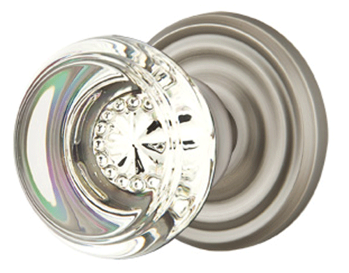 ##Antique Hardware## Crystal Georgetown Door Knob Set With Regular Rosette (Several Finish Options)