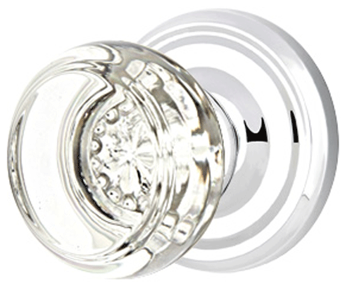 ##Antique Hardware## Crystal Georgetown Door Knob Set With Regular Rosette (Several Finish Options)