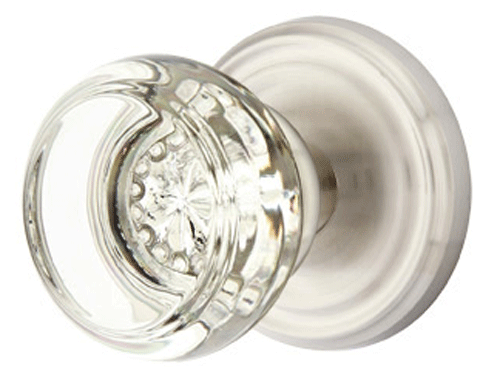 ##Antique Hardware## Crystal Georgetown Door Knob Set With Regular Rosette (Several Finish Options)