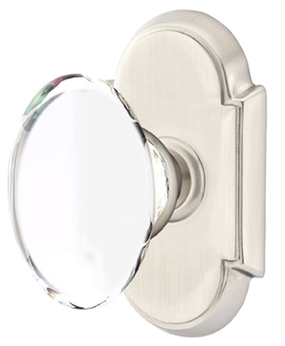 ##Antique Hardware## Crystal Hampton Door Knob Set With # 8 Rosette (Several Finish Options)