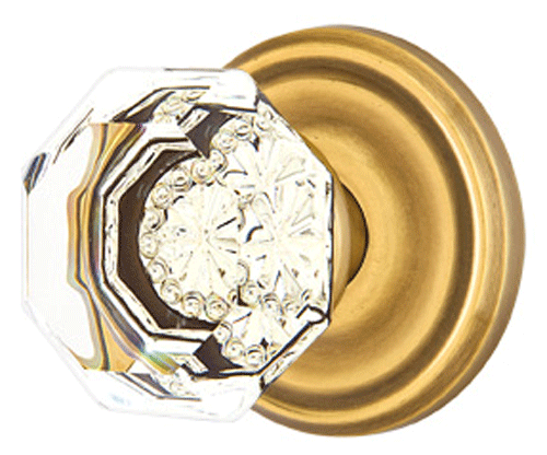 ##Antique Hardware## Emtek Crystal Old Town Clear Door Knob Set With Regular Rosette (Several Finish Options)