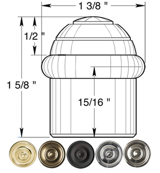 ##Antique Hardware## Floor Mounted Bumper Door Stop With Dome Cap