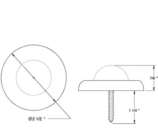 ##Antique Hardware## Simple Convex Wall Door Hold / Door Stop