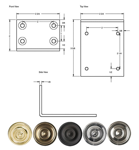 ##Antique Hardware## Solid Brass Jamb Bracket