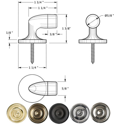 ##Antique Hardware## Floor Mounted Bumper Door Stop