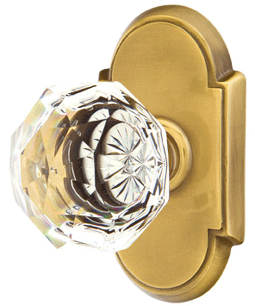 ##Antique Hardware## Diamond Crystal Door Knob Set With # 8 Rosette (Several Finish Options)