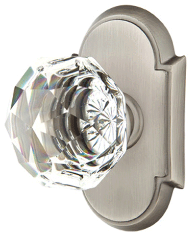 ##Antique Hardware## Diamond Crystal Door Knob Set With # 8 Rosette (Several Finish Options)