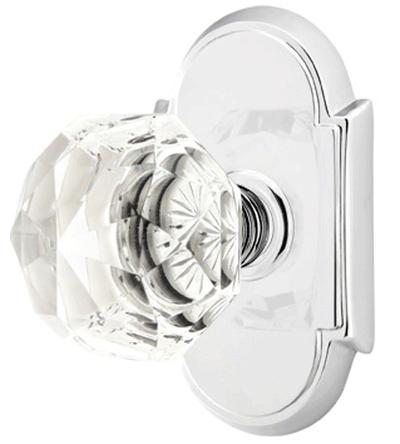 ##Antique Hardware## Diamond Crystal Door Knob Set With # 8 Rosette (Several Finish Options)