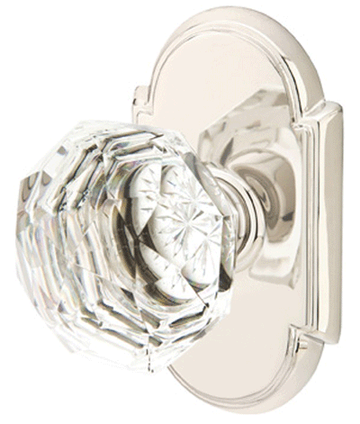 ##Antique Hardware## Diamond Crystal Door Knob Set With # 8 Rosette (Several Finish Options)