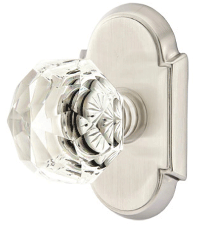 ##Antique Hardware## Diamond Crystal Door Knob Set With # 8 Rosette (Several Finish Options)