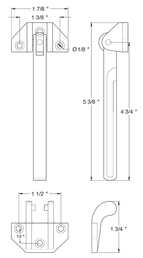 ##Antique Hardware## Door Guards, Security, Solid Brass 6 3/4 Inch Door Guard