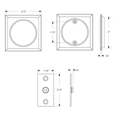 ##Antique Hardware## Square Solid Brass Pocket Door Tubular Passage Set (Several Finish Options)