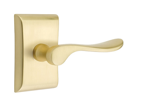 Antique Hardware Emtek Solid Brass Luzern Lever With Neos Rosette (Several Finish Options) EMTEK LEVER DOOR KNOB