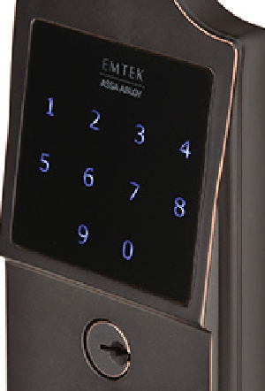 Antique Hardware Emtek EMTouch Classic Style Electronic Keypad Entry Set with Lever in Polished Brass Finish ENTRYWAY