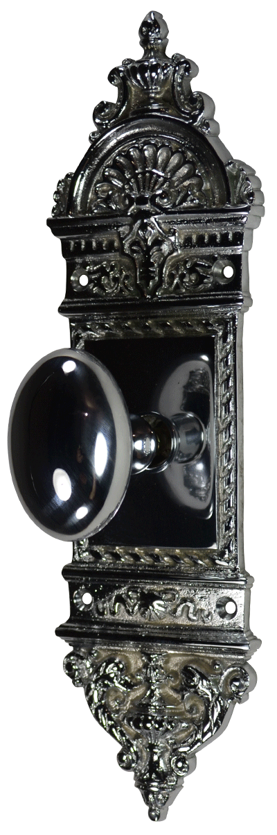 ##Antique Hardware## L'Enfant Small Backplate Door Set with Egg Door Knobs (Several Finishes Available)