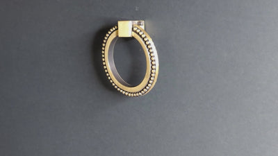 3 Inch Solid Brass Beaded Drawer Ring Pull (Several Finishes Available)