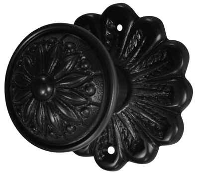 ##Antique Hardware## Maltesia Flower Rosette Door Set with Floral Imprint Door Knobs (Several Finishes Available)