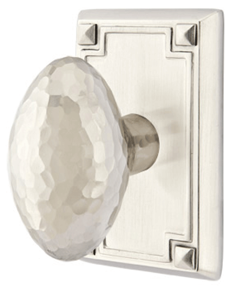 ##Antique Hardware## Hammered Egg Knob With Rectangular Rosette (Several Finish Options)