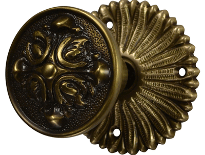 ##Antique Hardware## French Provincial Rosette Door Set with Romanesque Door Knobs (Several Finishes Available)