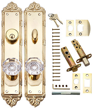 ##Antique Hardware## Ribbon & Reed Oval Deadbolt Entryway Set (Several Finishes Available)