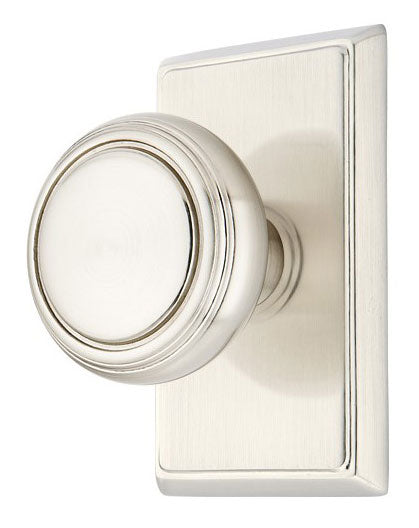 ##Antique Hardware## Solid Brass Norwich Door Knob Set With Rectangular Rosette (Several Finish Options)