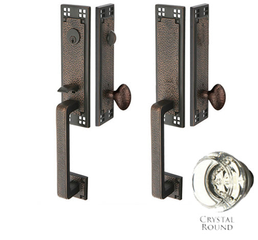 ##Antique Hardware## Arts & Crafts Style Tubular Latch Double Door Entryway Set