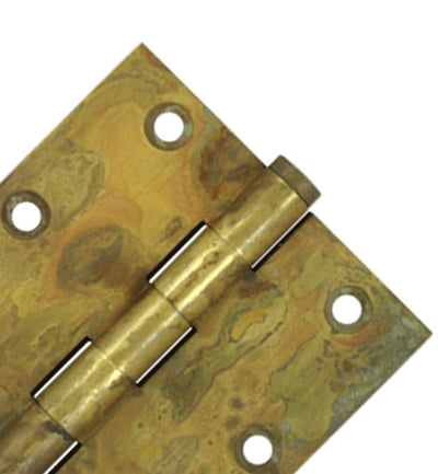 ##Antique Hardware## 3 1/2 Inch X 3 1/2 Inch Solid Brass Hinge Interchangeable Finials (Square Corner)