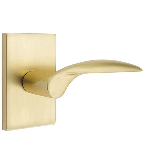 Antique Hardware Emtek Solid Brass Mercury Lever With Modern Rectangular Rosette (Several Finish Options) EMTEK LEVER DOOR KNOB