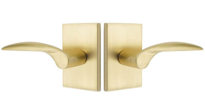 Antique Hardware Emtek Solid Brass Mercury Lever With Modern Rectangular Rosette (Several Finish Options) EMTEK LEVER DOOR KNOB