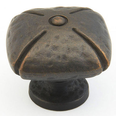 Antique Hardware 1 1/2 Inch Sienna Rounded Hand Hammered Square Cabinet & Furniture Knob CABINET KNOB