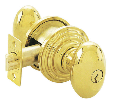 ##Antique Hardware## Solid Brass Egg Key In Door Knob with Regular Rosette