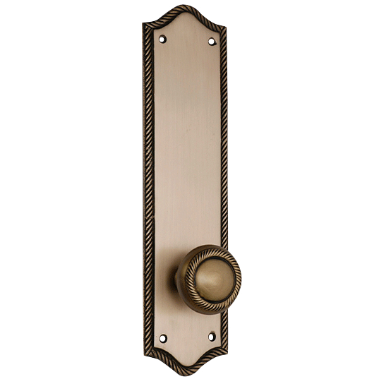 Antique Hardware Georgian Roped Arched Backplate Door Set with Georgian Roped Door Knobs (Several Finishes Available) Internal Door Handle